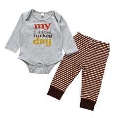 Lastest thanksgiving cute high quality organic cotton 0-2 years baby rompers