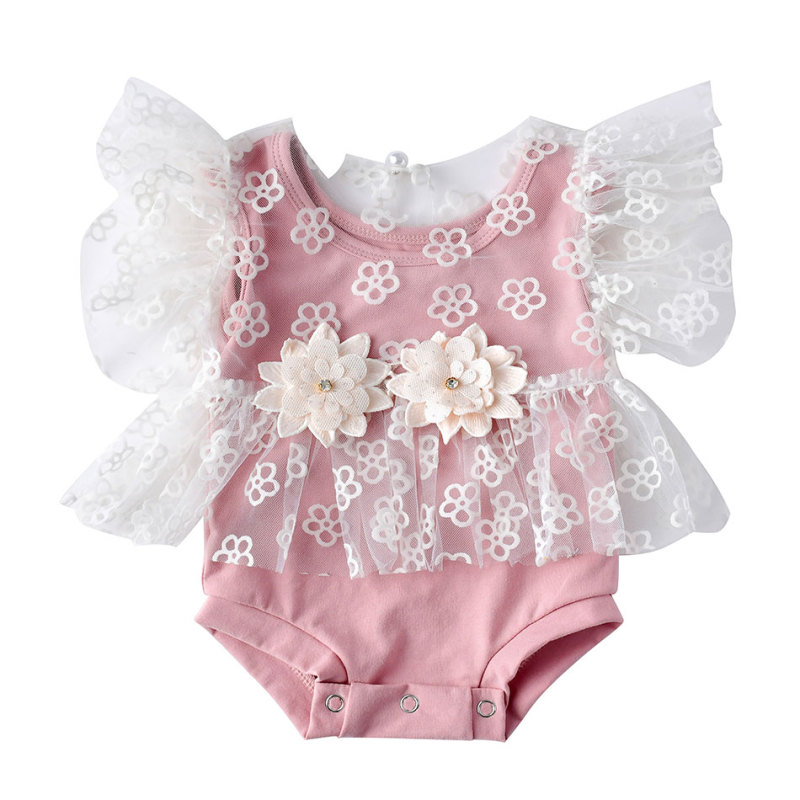 2020 wholesale factory custom infant newborn baby girls' romper set clothes