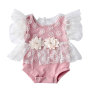 2020 wholesale factory custom infant newborn baby girls' romper set clothes