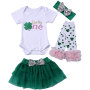 New Boutique Kids St Patrick's Day Clothes Baby Romper Toddler Girls Outfit