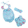 High Quality Infant Vintage Floral Summer 3 Pcs Kids Newborn Baby Clothing Set With Headband