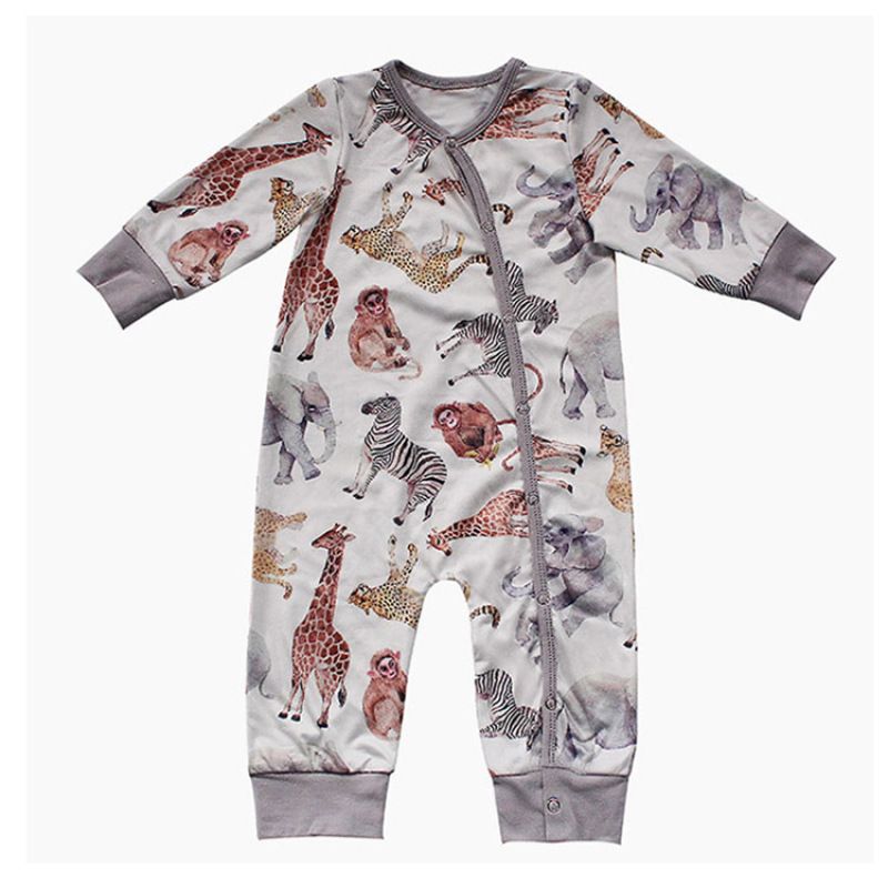 Factory sale animal kids cartoon newborn toddler baby boys fall boutique long sleeves romper