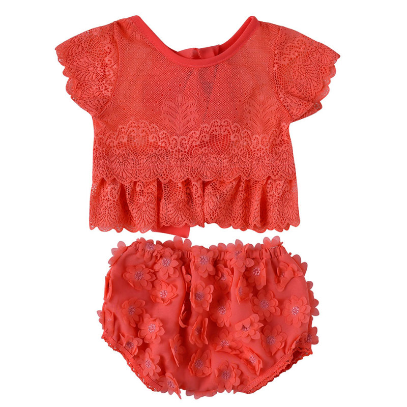Factory Sale Girl Tank Top With Flower Diaper Cover Clothing Set