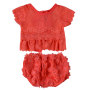 Factory Sale Girl Tank Top With Flower Diaper Cover Clothing Set