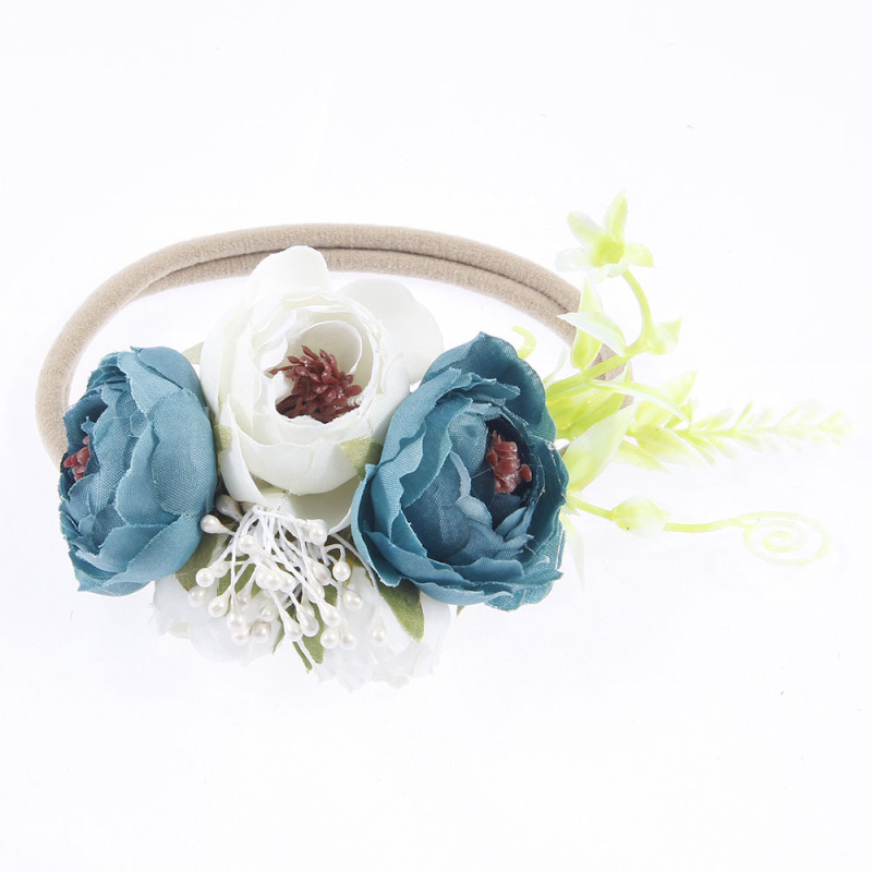 Amazon Hot Sale Nylon Handmade Baby Girl Flowers Headband