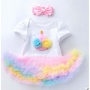 Hight Quality Baby Birthday Rainbow Smash Cake Tutu Dress Set With Headband 