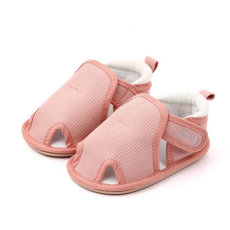 Hot selling baby solid color breathable shoes cotton outdoor sandals