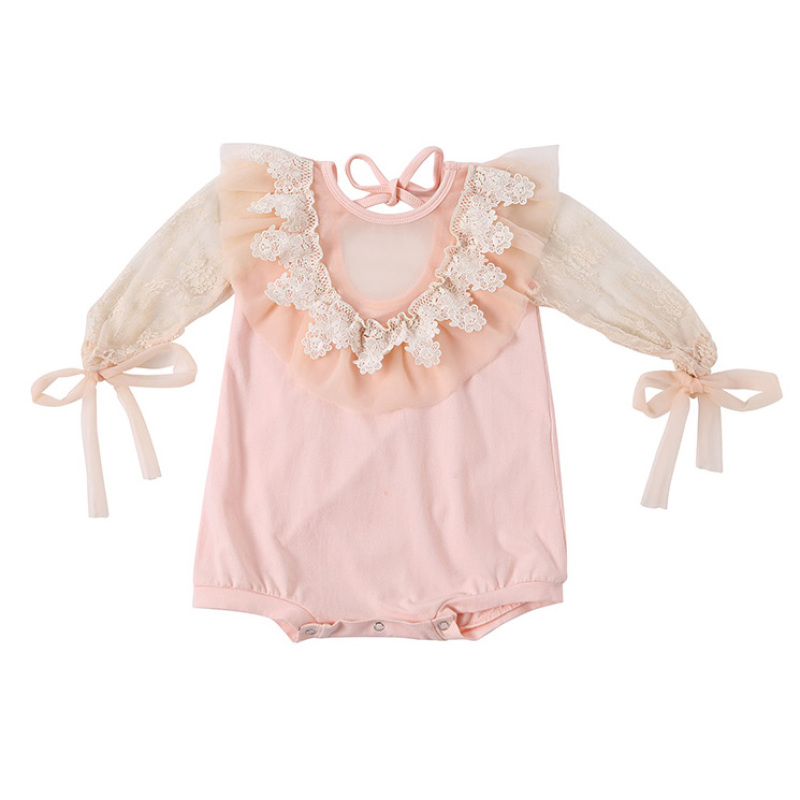 Custom Pretty Baptismal Smocked Lace Dresses Flower Girls Bows Clothing for Toddler Girls