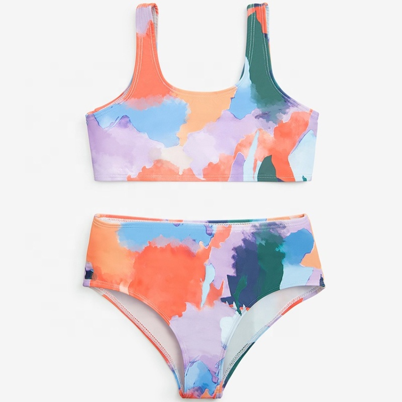 2021 baby girl trendy sexy high waist swimsuit ruffle bikini