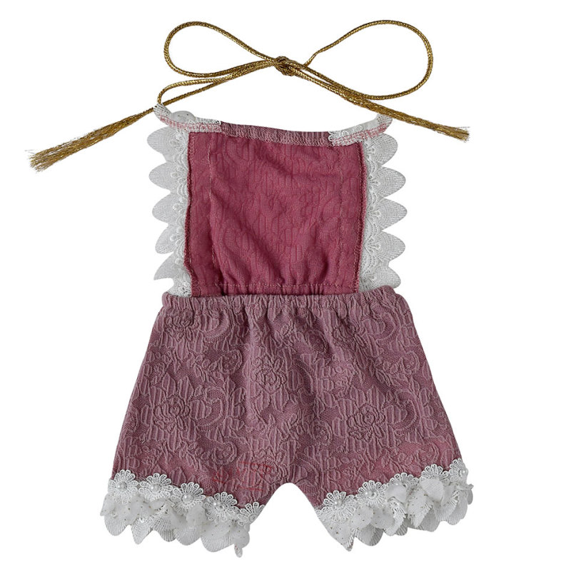 Summer newborn plain ruffle baby girl jumpsuit clothes baby ruffle jumpsuit
