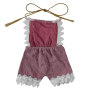 Summer newborn plain ruffle baby girl jumpsuit clothes baby ruffle jumpsuit