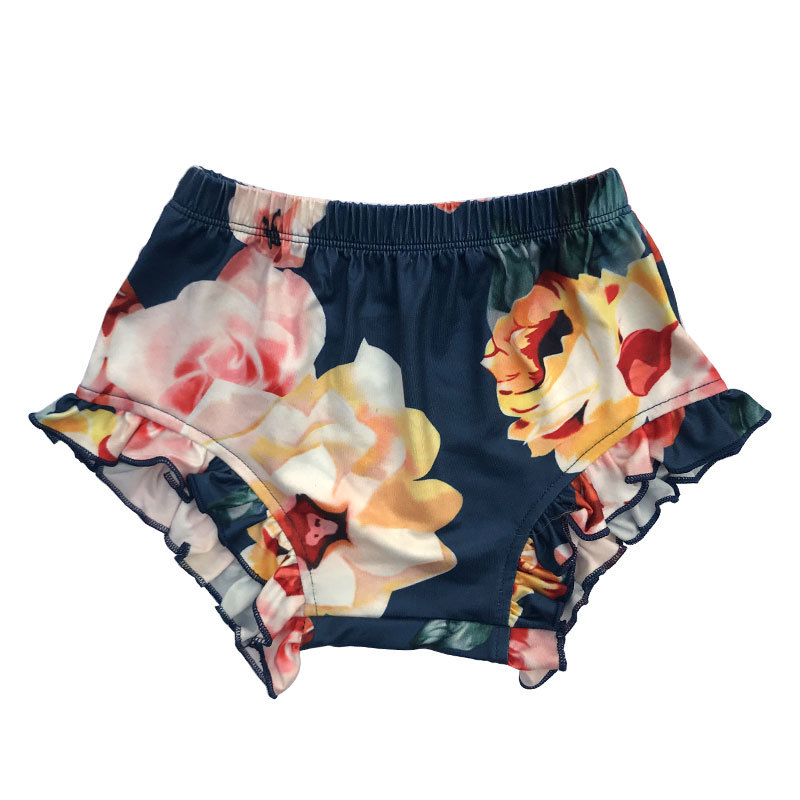 Wholesale sunflower leopard soft floral Baby Girls shorts Ruffle Bloomers bummies