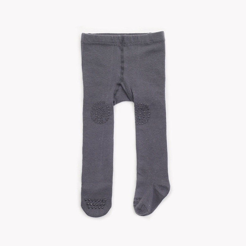 Wholesale pink fall cotton ribbed knit stockings newborn baby girl footed leggings anti slip tights