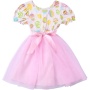 2019 New Arrival Easter Girls Dress Egg Print Colorful Kids Dresses Short Sleeve Knee-length Children Dress Bow Decor Clothing