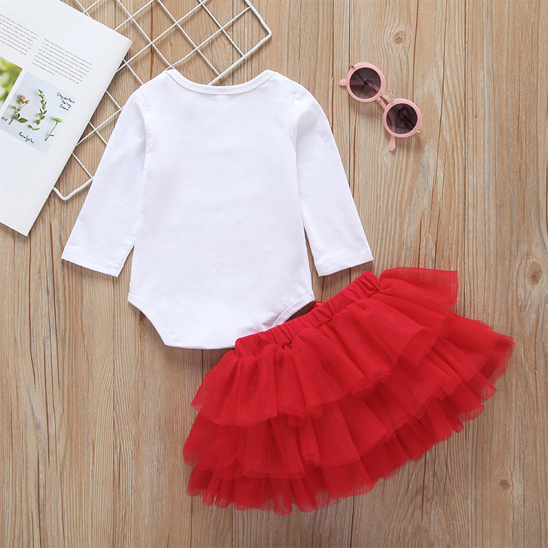 Wholesale Fashionable Baby Toddlers Rompers With Tulle Skirts Set for Girls