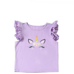 New brand Special Design Unicorn Printed Pink Girls Shirts baby girl shirts