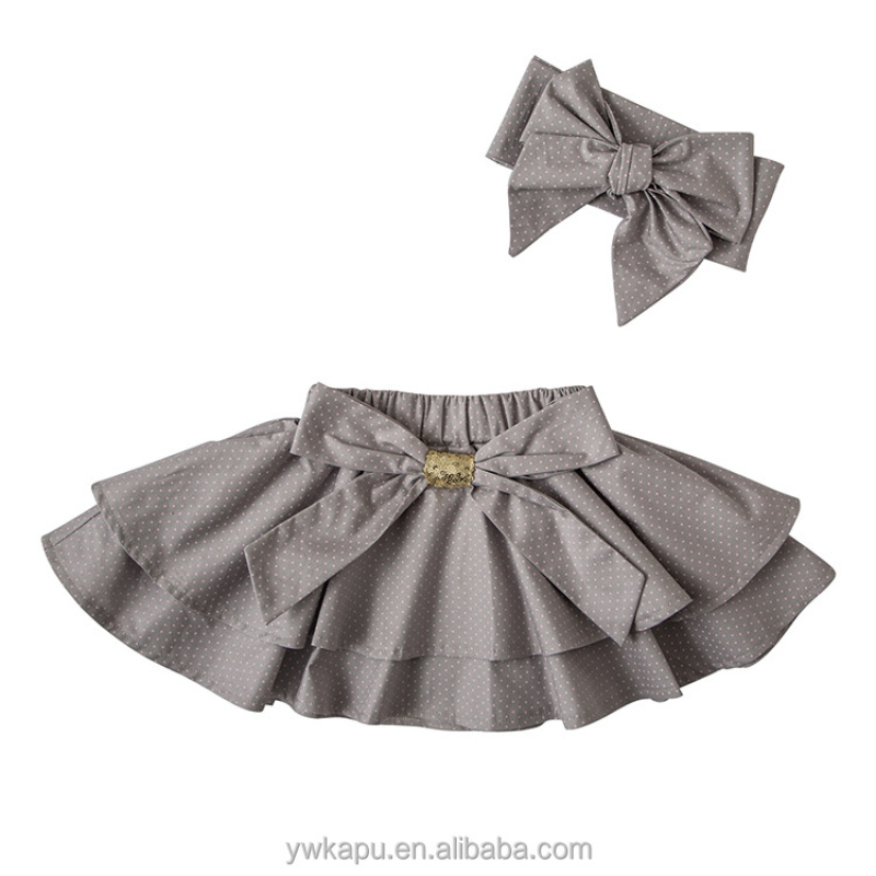 Wholesale Polka Dot Fashion Mini Skirt Headband Set For Girls