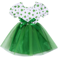 Wholesale Short Sleeve St.Patricks Day Boutique Girl Dresses