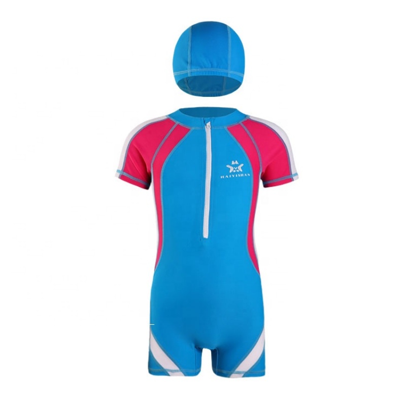 Fashion design high quality swimsuit bucket hat zipper  bodysuit swimwear