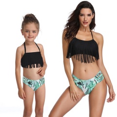 2021 Wholesale kids tassel high waist designer swimwear women