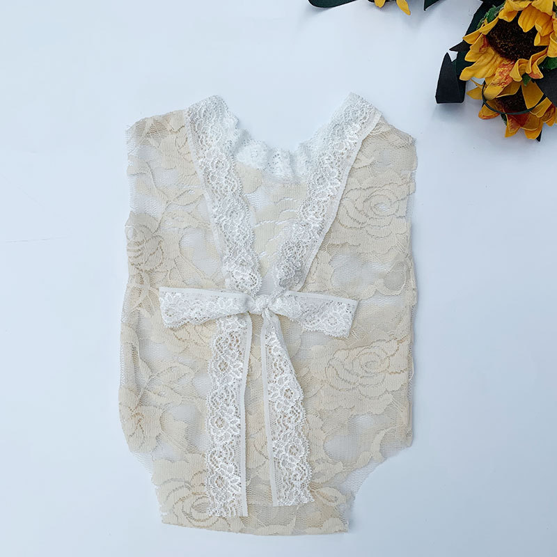 Newborn Infant Baby  Girls Lace Bow  Bodysuits Romper Photo Shoot Princess rompers Clothes