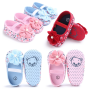 Hot Sale Boutique Cheap Flower Girls Pink Gold White Wedding Flat Shoes for Baby and Kids