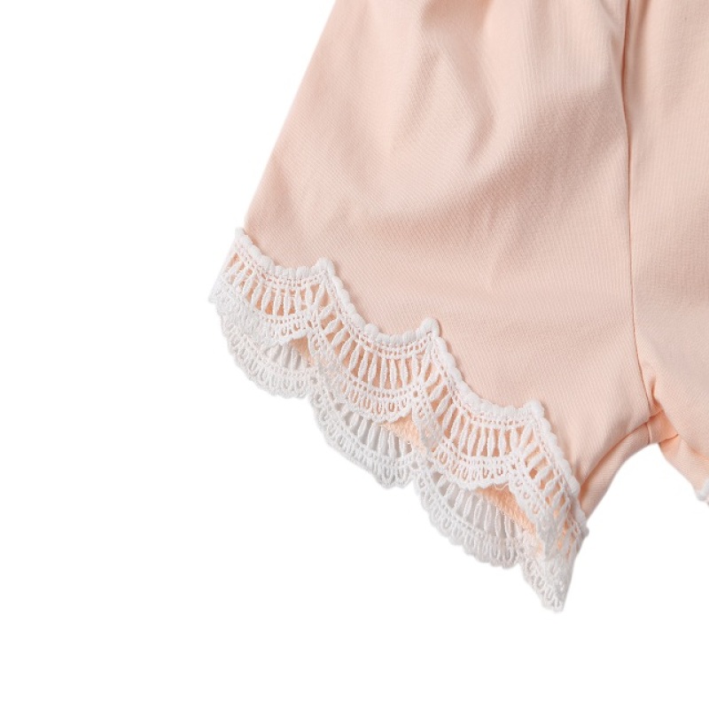 Fashion Kids Baby Girls Outfits Flower Embroidered Short Sleeve Shirt And Shorts 2 Pieces Sets