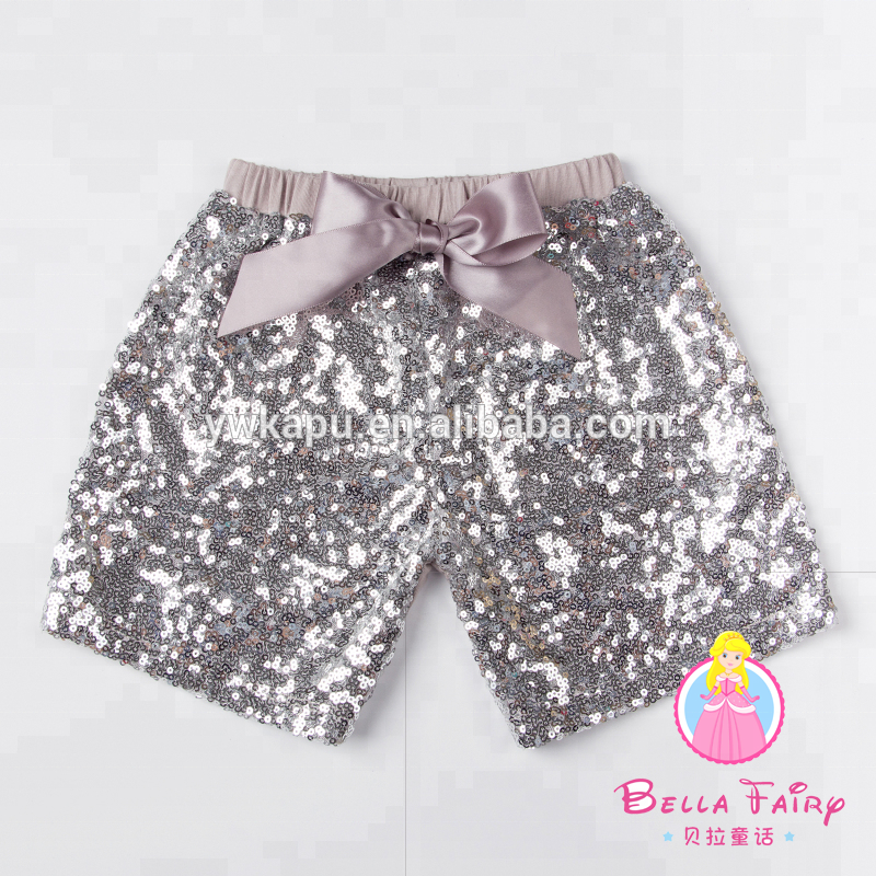 Customized boutique summer baby pants sequin shorts for children made in China