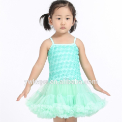 Factory Sale New Style Baby Girl Rosette Dress For Party Wear