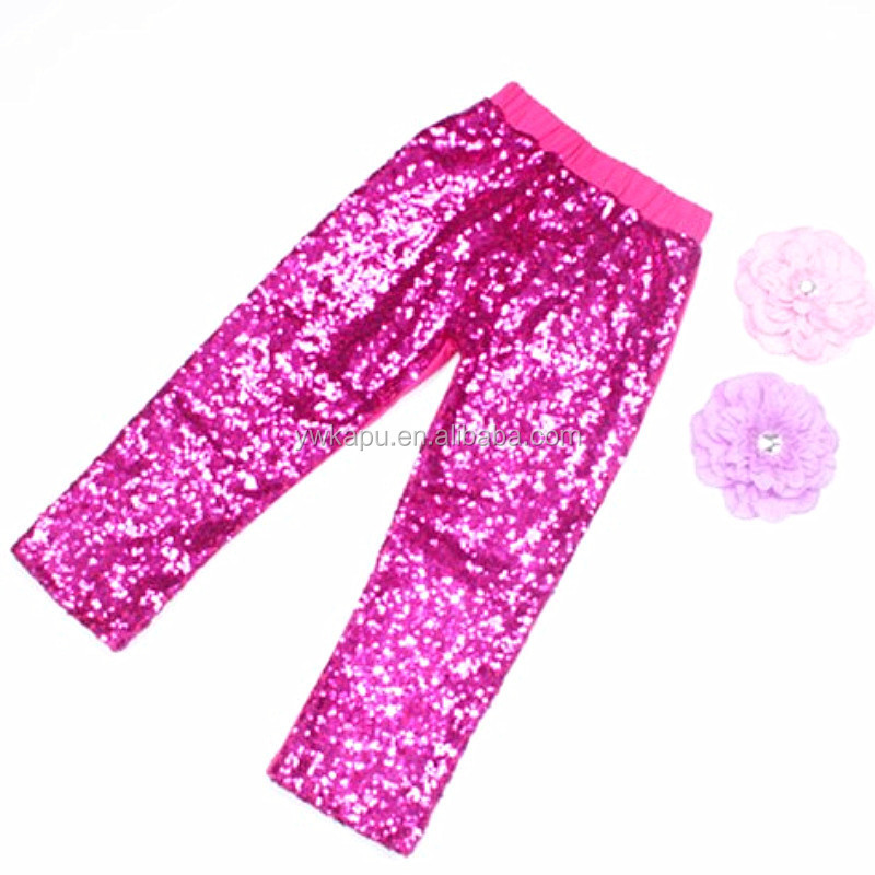 New Design Children Girl Pants White Sequin Leggings For Kids
