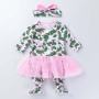 2021 fall halloween headband foot wraps tutu bow mesh dress girls jumpsuit
