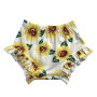 Wholesale sunflower leopard soft floral Baby Girls shorts Ruffle Bloomers bummies