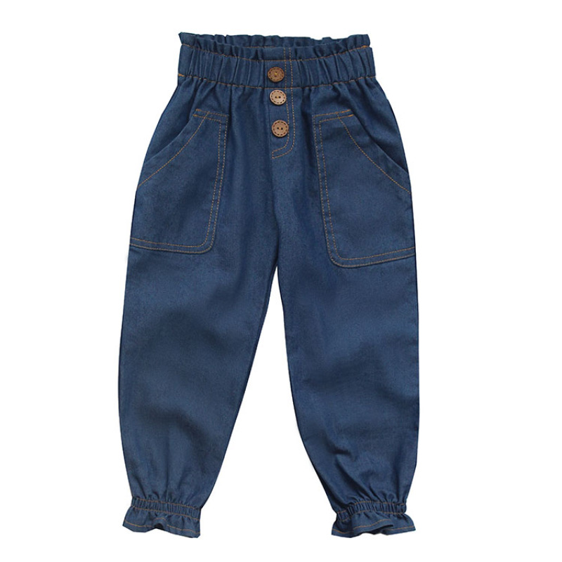 Autumn winter long denim cotton jeans trouser baby girls  pants