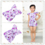2016 Vintage Floral Baby Romper Set Aqua Floral Girl Bodysuit Summer