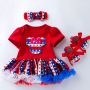 Summer 4th of July baby parth dress outfit clothes RTS