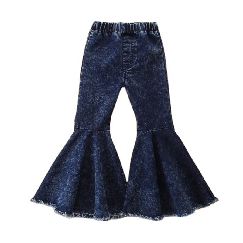 Latest Boutique Girls Flare Pants Plus Size Bell Bottom Kids Tie Dye Jeans