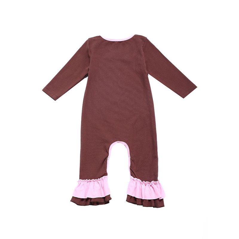 Hot Sale Cute Football Pattern Baby Girls Ruffle Rompers