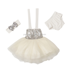 Wholesale Sequin Baby Tutu Sets And Diaper Cover With Headband 