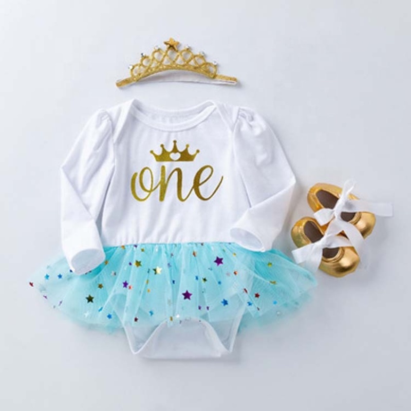 Wholesale Infant Toddlers Cotton Sequins Princess Party Dresses With Baby Shoes And Headband 