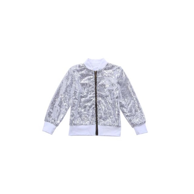 Fashionable Children Sequin Coats Long Sleeve Jackets