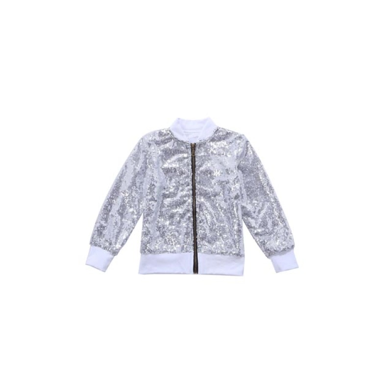 Fashionable Children Sequin Coats Long Sleeve Jackets