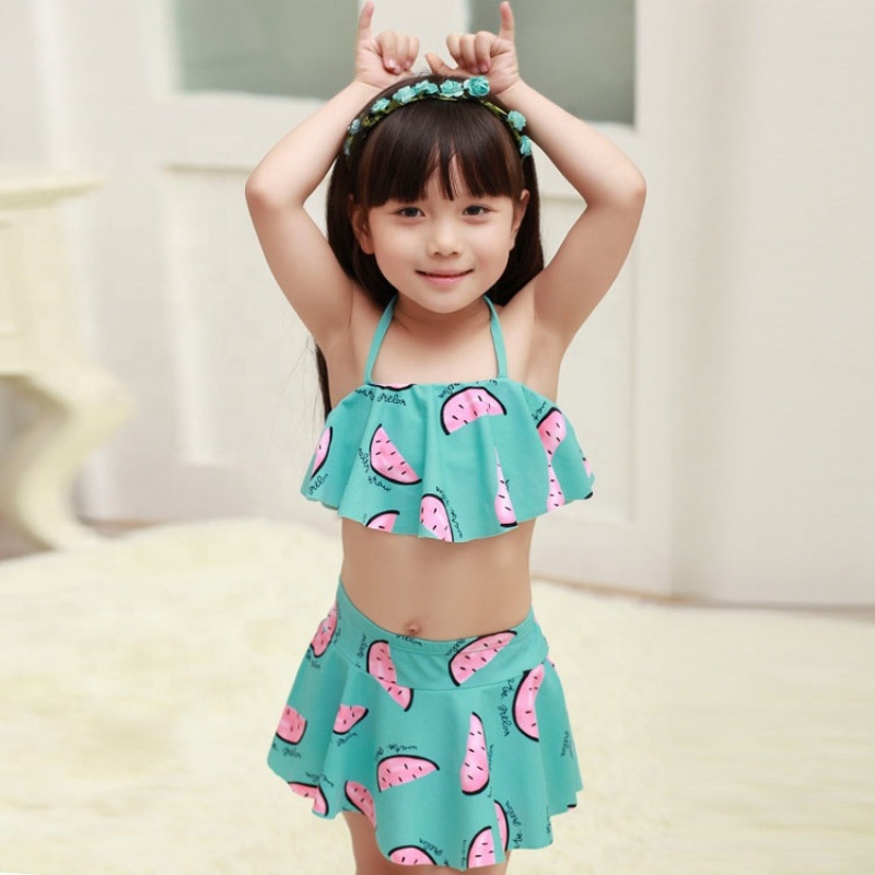 Popular three piece ladies sport style ruched bikini swim wear