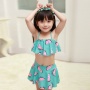 Popular three piece ladies sport style ruched bikini swim wear