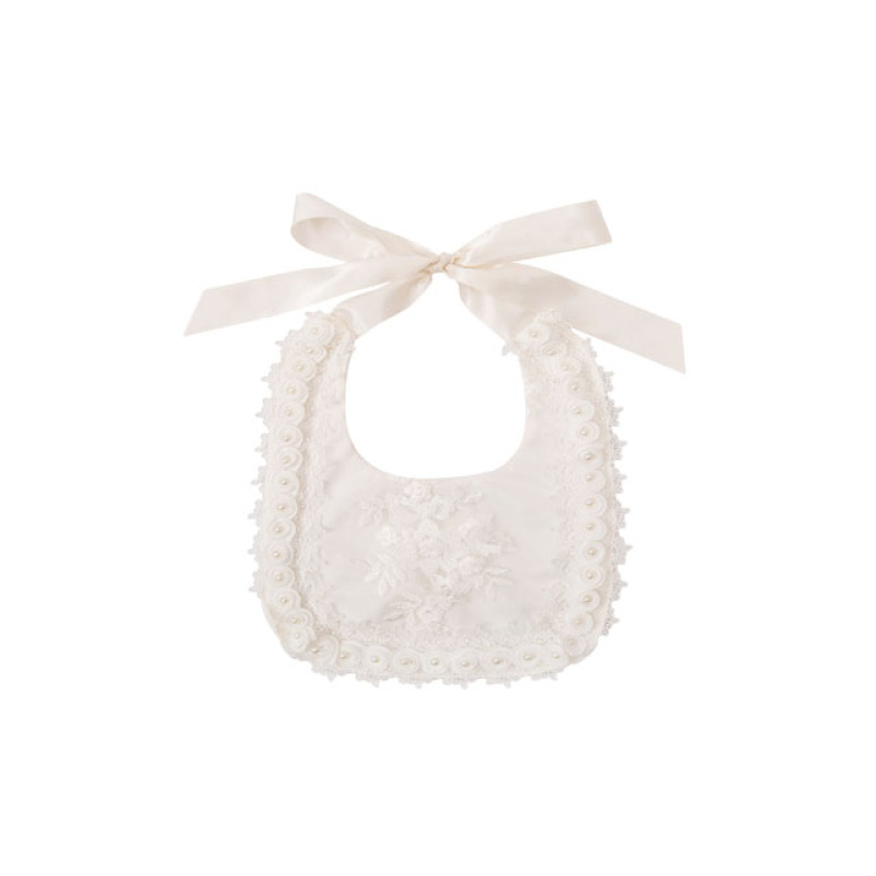 Super soft baby bow knot lace burp bib muslin burp cloth