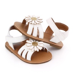 Summer new arrivals custom soft flat sole flower  new born baby shoes sandals