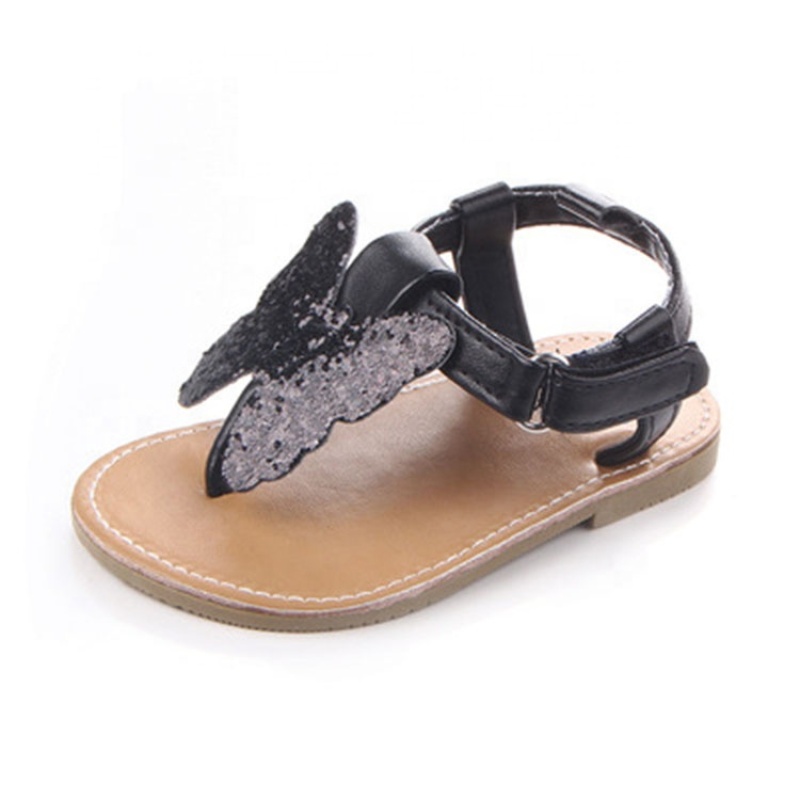 2021 latest flip flop strap sequins butterfly sandals