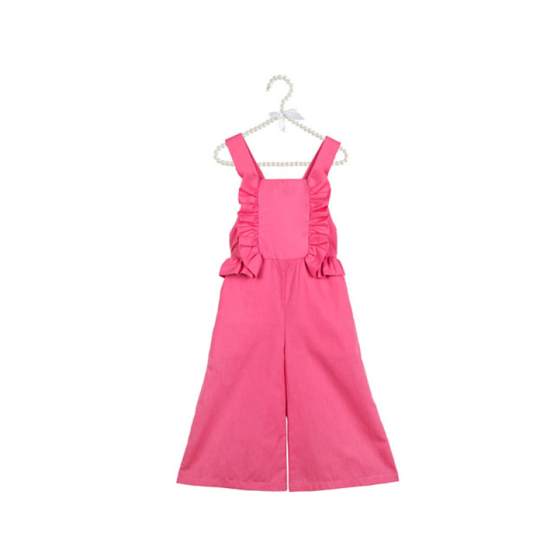 Wholesale solid color cotton children suspender pants baby red ruffle long pants