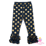 Hot Pink Polka Dot Baby Pants Girls Pants Cotton Girls Solid Color Icing Ruffle Leggings