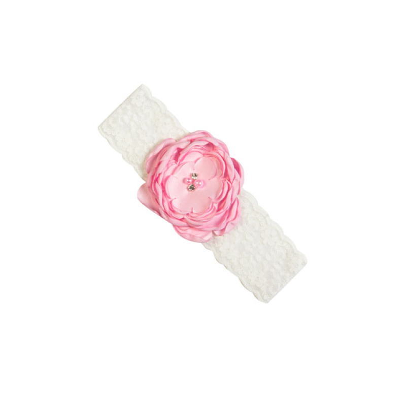Beautiful baby girl accessories big flower lace headband party holiday decorated