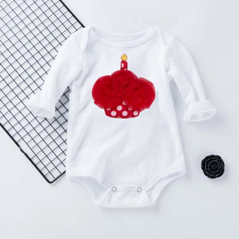 New Arrival Baby Girl Birthday Cake Romper 